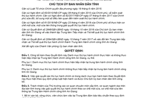 Quyết định 1094/QĐ-UBND 2019 công bố thủ tục tiếp nhận tại Trung tâm Hành chính công An Giang