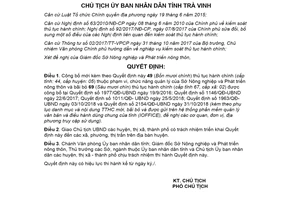 Quyết định 961/QĐ-UBND 2019 công bố thủ tục hành chính Sở Nông nghiệp Trà Vinh