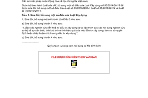 Luật Xây dựng sửa đổi 2020 số 62/2020/QH14