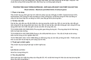 Tiêu chuẩn quốc gia TCVN 6438:2018 về Phương tiện giao thông đường bộ - Giới hạn lớn nhất cho phép của khí thải