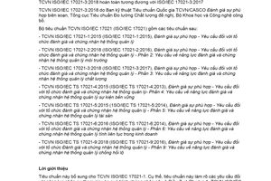 Tiêu chuẩn quốc gia TCVN ISO/IEC 17021-3:2018 (ISO/IEC 17021-3:2017) về Đánh giá sự phù hợp - Yêu cầu đối với tổ chức đánh giá và chứng nhận hệ thống quản lý - Phần 3: Yêu cầu về năng lực đánh giá và chứng nhận hệ thống quản lý chất lượng