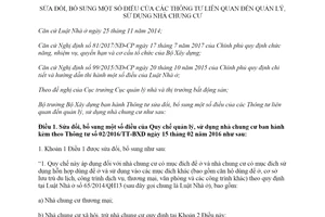 Thông tư 06/2019/TT-BXD sửa đổi Thông tư liên quan đến quản lý sử dụng nhà chung cư