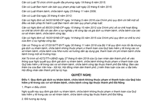 Nghị quyết 243/2019/NQ-HĐND giá dịch vụ khám chữa bệnh trong cơ sở công lập Đà Nẵng