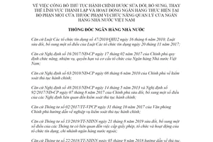 Quyết định 1746/QĐ-NHNN 2019 thủ tục hành chính lĩnh vực thành lập và hoạt động ngân hàng