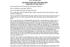 Nghị quyết 130/NQ-HĐND 2019 phê duyệt Điều chỉnh Kế hoạch đầu tư công trung hạn Điện Biên