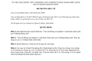 Quyết định 4413/QĐ-BYT 2019 Phòng xét nghiệm vi sinh tham chiếu quốc gia về kháng kháng sinh