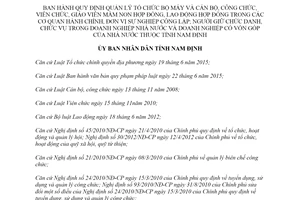 Quyết định 26/2019/QĐ-UBND quản lý tổ chức bộ máy cán bộ công viên chức tỉnh Nam Định