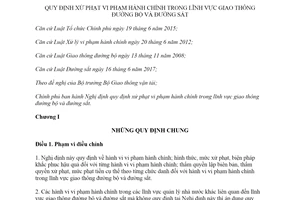 Nghị định 100/2019/NĐ-CP xử phạt vi phạm hành chính lĩnh vực giao thông đường bộ và đường sắt