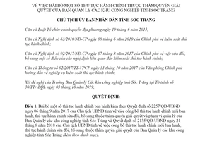 Quyết định 2880/QĐ-UBND 2019 bãi bỏ thủ tục hành chính Ban Quản lý khu công nghiệp Sóc Trăng