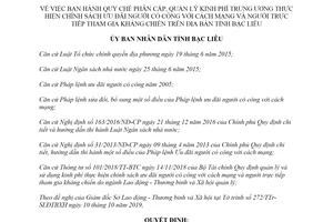 Quyết định 23/2019/QĐ-UBND phân cấp chính sách ưu đãi người có công với cách mạng Bạc Liêu