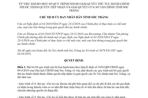 Quyết định 2870/QĐ-UBND 2019 bãi bỏ quy trình thủ tục hành chính Sở Tài chính Sóc Trăng