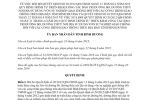 Quyết định 21/2019/QĐ-UBND bãi bỏ quy định trình tự triển khai công tác bảo trì đường bộ Bình Dương