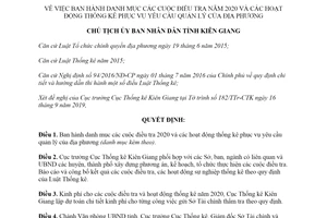 Quyết định 2308/QĐ-UBND 2019 các cuộc điều tra và yêu cầu quản lý của địa phương Kiên Giang
