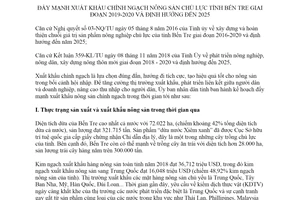 Kế hoạch 5008/KH-UBND 2019 đẩy mạnh xuất khẩu chính ngạch nông sản chủ lực tỉnh Bến Tre