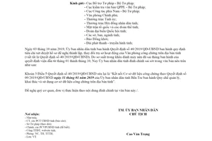 Công văn 5223/UBND-NC 2019 đính chính Quyết định 40/2019/QĐ-UBND tỉnh Bến Tre