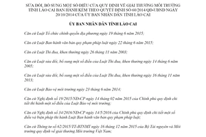 Quyết định 46/2019/QĐ-UBND sửa đổi Quy định về Giải thưởng môi trường tỉnh Lào Cai