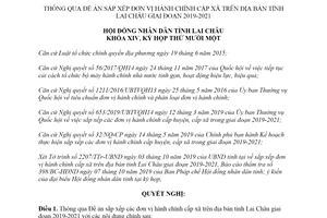 Nghị quyết 28/NQ-HĐND 2019 thông qua Đề án sắp xếp đơn vị hành chính cấp xã tỉnh Lai Châu