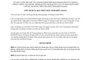 Quyết định 2386/QĐ-UBND 2019 thủ tục hành chính lĩnh vực phòng thiên tai tỉnh Kiên Giang