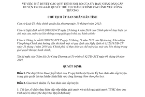 Quyết định 1959/QĐ-UBND 2019 quy trình thủ tục hành chính lĩnh vực công thương Bạc Liêu