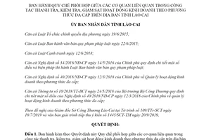 Quyết định 48/2019/QĐ-UBND phối hợp thanh tra kinh doanh theo phương thức đa cấp Lào Cai