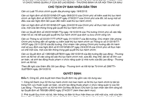 Quyết định 1893/QĐ-UBND 2019 thủ tục hành chính an toàn lao động Sở Lao động Cà Mau