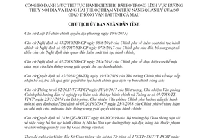 Quyết định 1835/QĐ-UBND 2019 công bố thủ tục hành chính Đường thủy Sở Giao thông Cà Mau