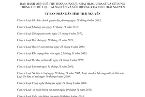 Quyết định 28/2019/QĐ-UBND chia sẻ sử dụng thông tin dữ liệu tài nguyên môi trường Thái Nguyên