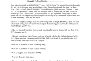 Công văn 6631/BKHĐT-KTDV 2019 Chương trình mục tiêu phát triển hạ tầng du lịch