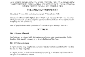 Quyết định 51/2019/QĐ-UBND trách nhiệm thực hiện chính sách dân tộc thiểu số Vĩnh Phúc