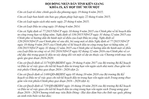 Nghị quyết 178/2018/NQ-HĐND điều chỉnh bổ sung kế hoạch đầu tư công trung hạn tỉnh Kiên Giang