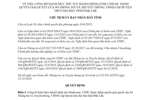 Quyết định 3414/QĐ-UBND 2018 công bố danh mục thủ tục hành chính Sở Thông tin tỉnh Đắk Lắk