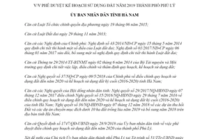 Quyết định 425/QĐ-UBND 2019 phê duyệt kế hoạch sử dụng đất thành phố Phủ Lý tỉnh Hà Nam