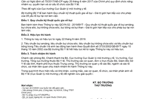Circular 02/2019/TT-BYT dust Permissible exposure limit values of 05 dusts at the workplace