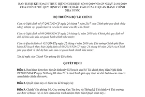 Quyết định 801/QĐ-BTC 2019 quy định về chế độ báo cáo của cơ quan hành chính nhà nước