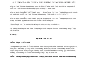 Thông tư 12/2019/TT-BCA công tác thi đua khen thưởng trong Công an nhân dân