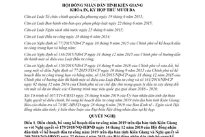 Nghị quyết 221/2019/NQ-HĐND điều chỉnh bổ sung kế hoạch đầu tư công tỉnh Kiên Giang