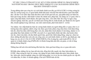 Chỉ thị 11/CT-UBND 2019 tăng cường kỷ luật kỷ cương hành chính Kiên Giang