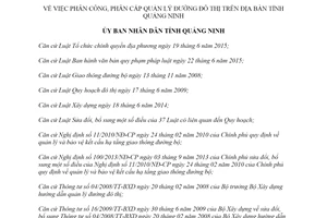 Quyết định 26/2019/QĐ-UBND phân công phân cấp quản lý đường đô thị tỉnh Quảng Ninh