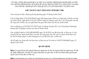 Quyết định 1797/QĐ-UBND 2019 thủ tục hành chính về giáo dục đào tạo Sở Giáo dục Bến Tre