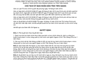 Quyết định 2778/QĐ-UBND 2019 phê duyệt thủ tục hành chính ngành Ngoại vụ Tiền Giang