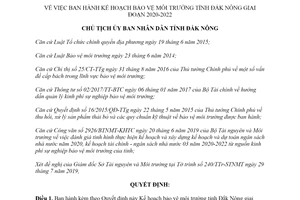 Quyết định 1474/QĐ-UBND 2019 về Kế hoạch bảo vệ môi trường tỉnh Đắk Nông