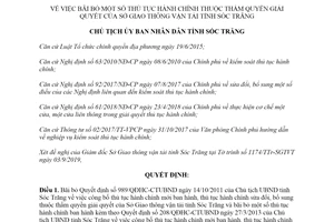 Quyết định 2574/QĐ-UBND 2019 bãi bỏ thủ tục hành chính Sở Giao thông vận tải tỉnh Sóc Trăng