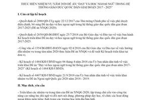 Kế hoạch 4498/KH-UBND 2019 Dạy học ngoại ngữ trong hệ thống giáo dục quốc dân tỉnh Bến Tre
