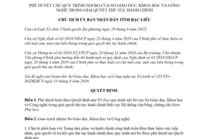 Quyết định 1700/QĐ-UBND 2019 quy trình nội bộ giải quyết thủ tục hành chính Sở Giáo dục Bạc Liêu