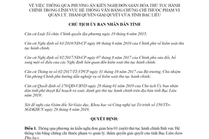Quyết định 1685/QĐ-UBND 2019 đơn giản hóa thủ tục hành chính lĩnh vực văn bằng Bạc Liêu