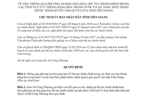 Quyết định 2891/QĐ-UBND 2019 đơn giản thủ tục hành chính lưu thông hàng hóa tỉnh Tiền Giang