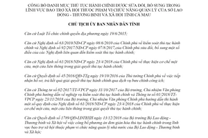 Quyết định 1552/QĐ-UBND 2019 thủ tục hành chính lĩnh vực Bảo trợ xã hội Sở Lao động Cà Mau