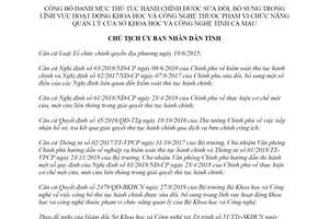 Quyết định 1583/QĐ-UBND 2019 thủ tục hành chính Hoạt động khoa học Sở Khoa học tỉnh Cà Mau