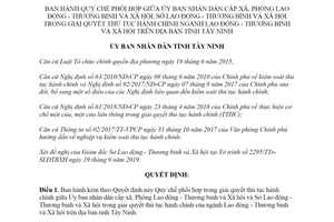 Quyết định 2064/QĐ-UBND 2019 giải quyết thủ tục hành chính của ngành Lao động tỉnh Tây Ninh