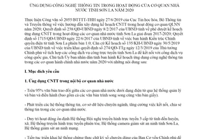 Kế hoạch 209/KH-UBND 2019 ứng dụng công nghệ thông tin hoạt động cơ quan nhà nước Sơn La